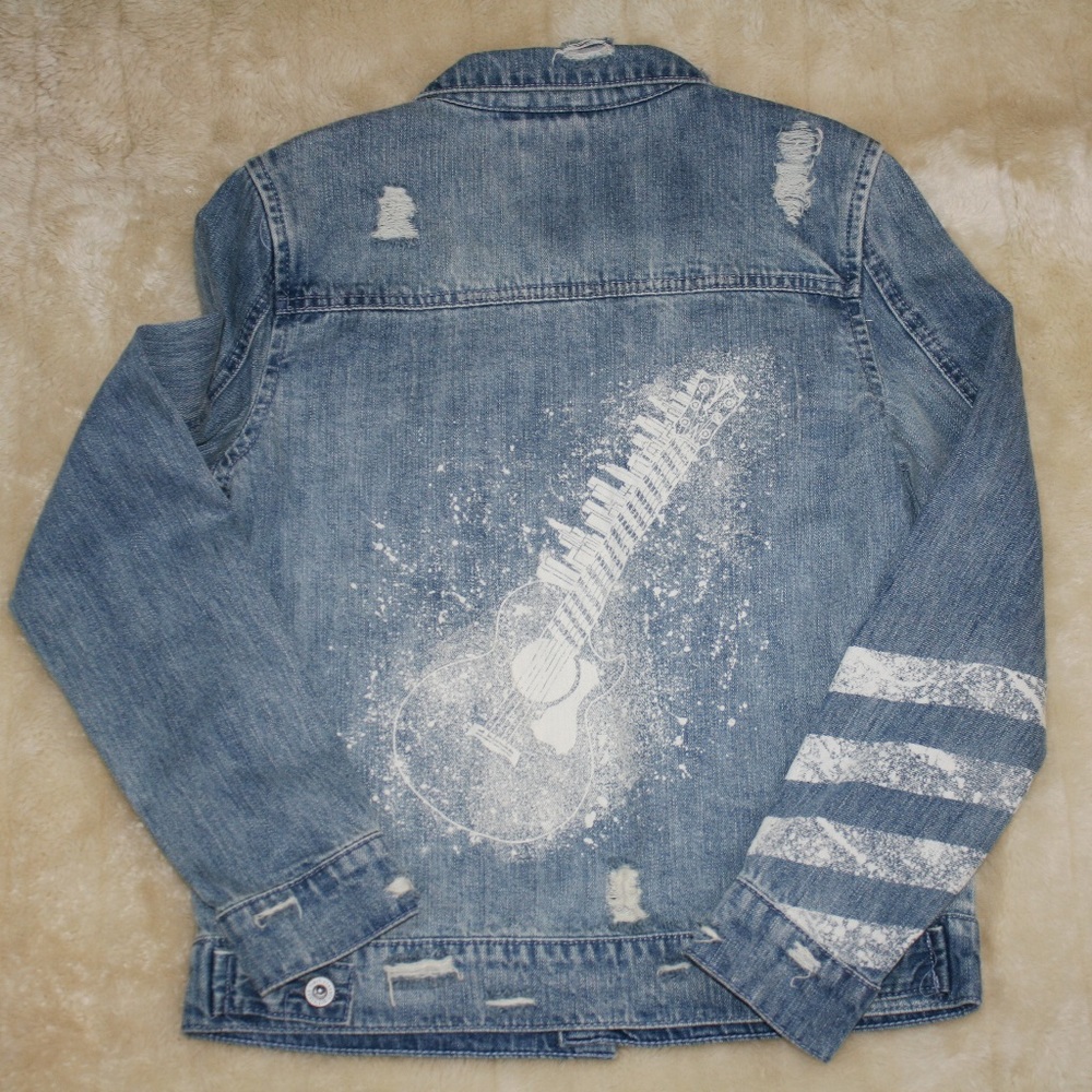 Boys Giels Unisex Distressed Jean Jacket - Picture 2 of 3